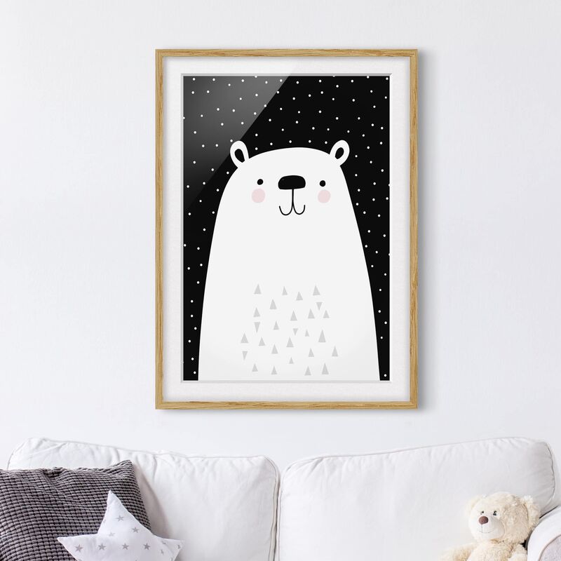 

Póster enmarcado - Zoo Con I Modelli - Polar Bear Dimensión LxA: 40cm x 30cm, Marco: Roble