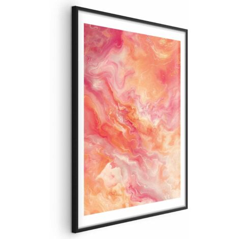 Poster – Flammende Farben – dynamische Formen in den Farben von Feuer und Rosa