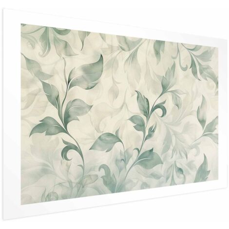 Poster - Foglie ad acquerello verdi e beige