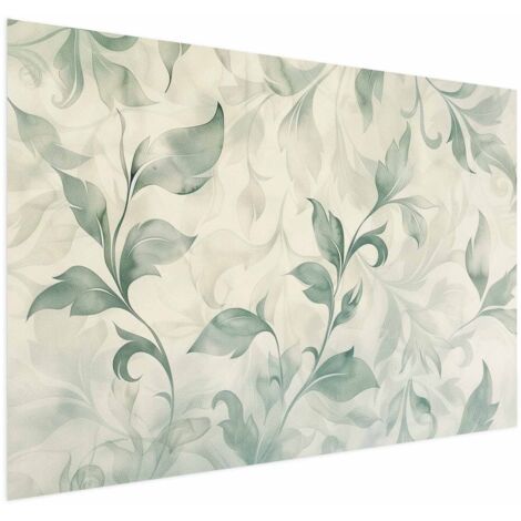 Poster - Foglie ad acquerello verdi e beige