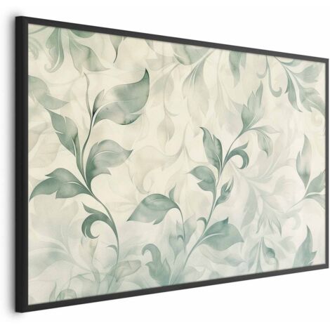 Poster - Foglie ad acquerello verdi e beige