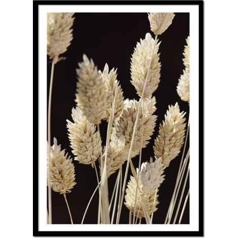 POSTER FOTOGRAFICO IN CORNICE fiori erba beige campo prato minimalismo P241443x53