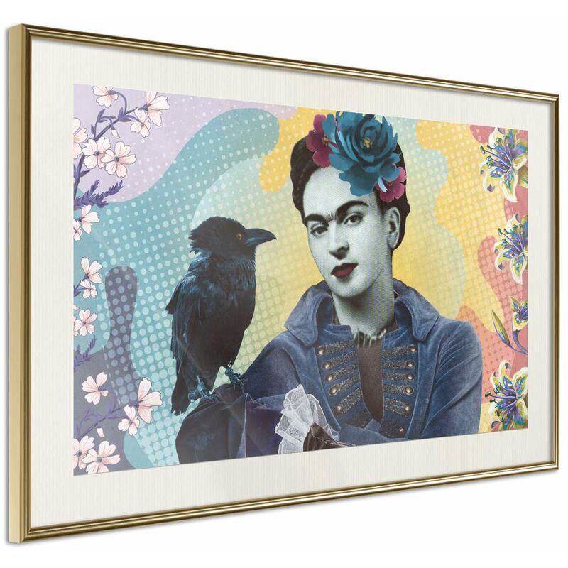 

Póster - Frida with a Raven Medidas 90X60