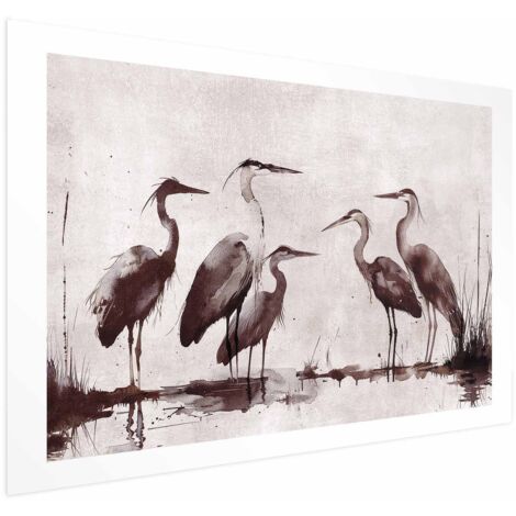 Póster - Garzas pintadas con tinta