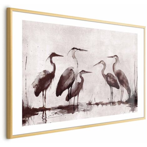 Póster - Garzas pintadas con tinta