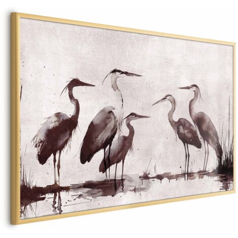 Póster - Garzas pintadas con tinta