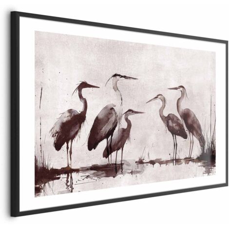 Póster - Garzas pintadas con tinta