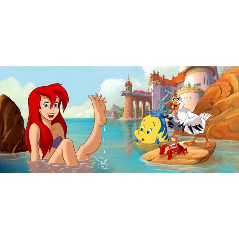 Ag Art - Poster géant Ariel La Petite Sirene Disney intisse 202X90 cm