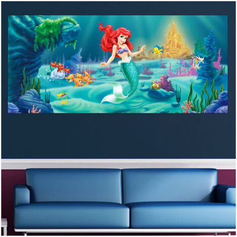 Poster géant Ariel La Petite Sirene Princesse Disney intisse 202X90 CM