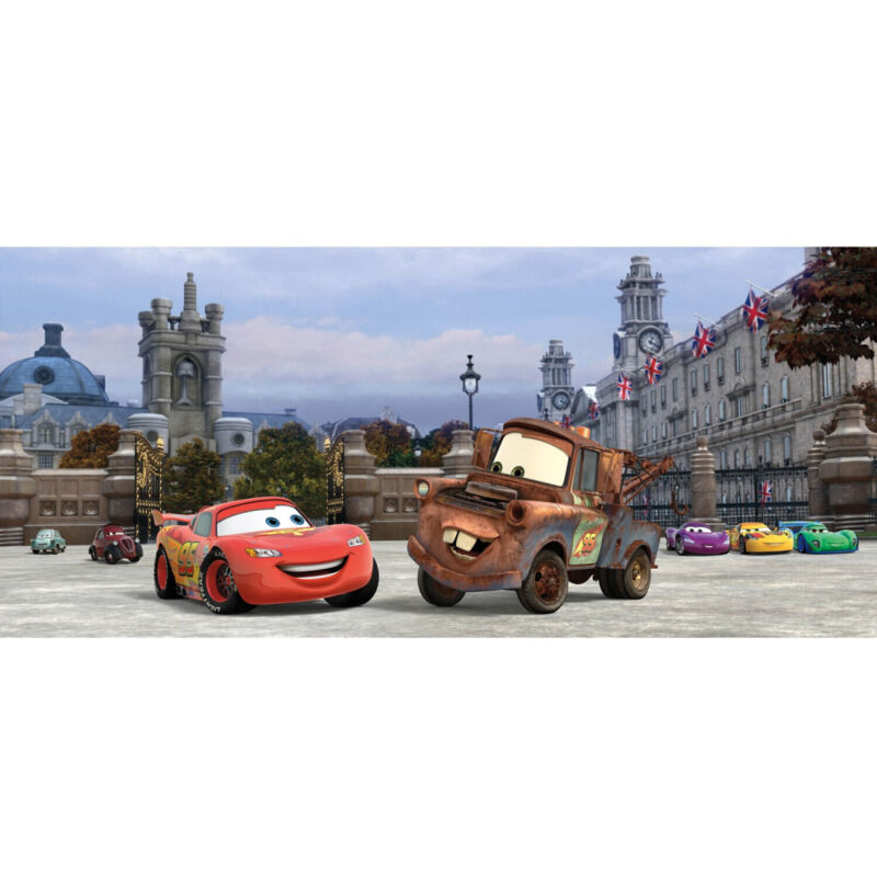 Ag Art - Poster géant Flash McQueen et Martin Disney intisse 202X90 cm