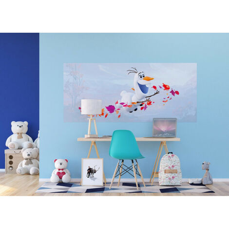 Poster géant Intissé - Disney La Reine des Neiges 2 - modèle Olaf 202 cm x 90 cm - Multicolor