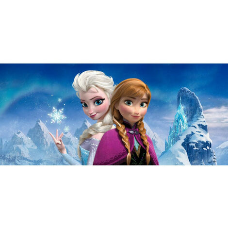 Poster géant Soeurs La Reine des Neiges Disney Frozen intisse 202X90 CM - Multicolor
