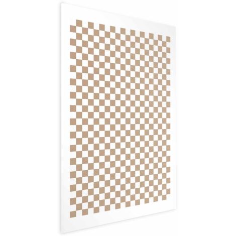 Póster - Geometría y tonos marrones - un estampado a cuadros en tonos neutros
