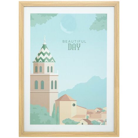 Poster giornaliero incorniciato françois 30x40cm multicolore - Atmosphera créateur d'intérieur
