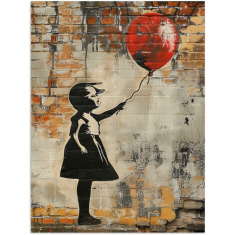 PÓSTER Graffiti - Banksy - Chica - Arte callejero Adornos Pared 60x80
