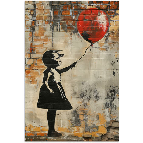 PÓSTER Graffiti - Banksy - Chica - Arte callejero Pared Decoracion 20x30