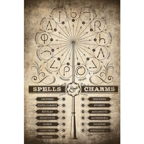 Poster harry potter sorts et charmes