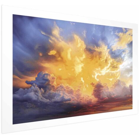 Póster - Hermosa puesta de sol - nubes en tonos cálidos