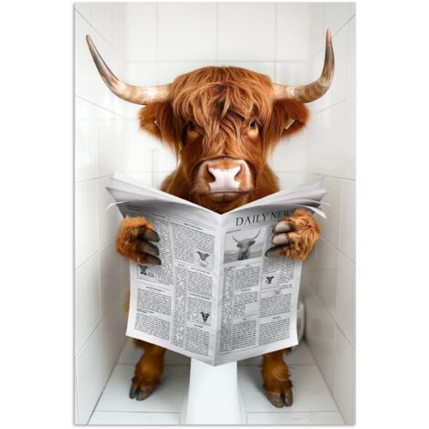 POSTER Highlander scozzese - Animale - Giornale - Toilette 20x30 cm