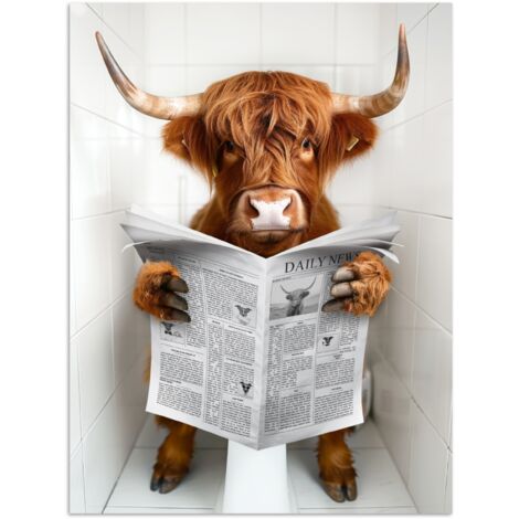 POSTER Highlander scozzese - Animale - Giornale - Toilette 30x40 cm