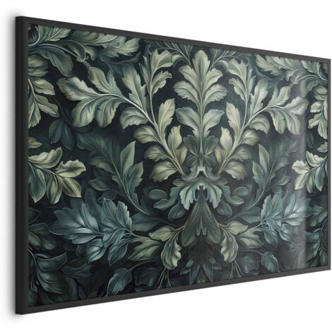 Póster - Hojas victorianas en verde oscuro