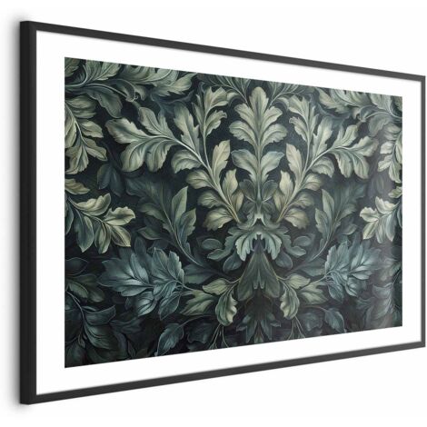 Póster - Hojas victorianas en verde oscuro