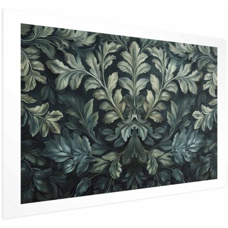 Póster - Hojas victorianas en verde oscuro