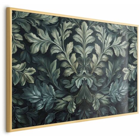 Póster - Hojas victorianas en verde oscuro
