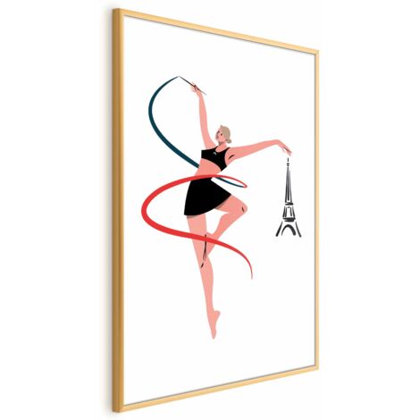 Poster - Illustrazione di una donna con un nastro - ginnastica ritmica