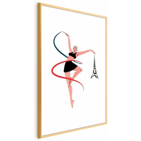 Poster - Illustrazione di una donna con un nastro - ginnastica ritmica
