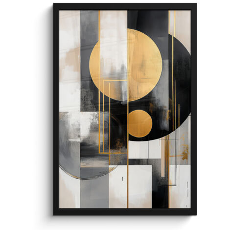 POSTER INCORNICIATO Astratto - Oro - Argento - Forme - Estetico - Moderno 40x60 cm