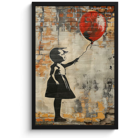 POSTER INCORNICIATO Graffiti - Banksy - Ragazza - Arte di strada 40x60 cm