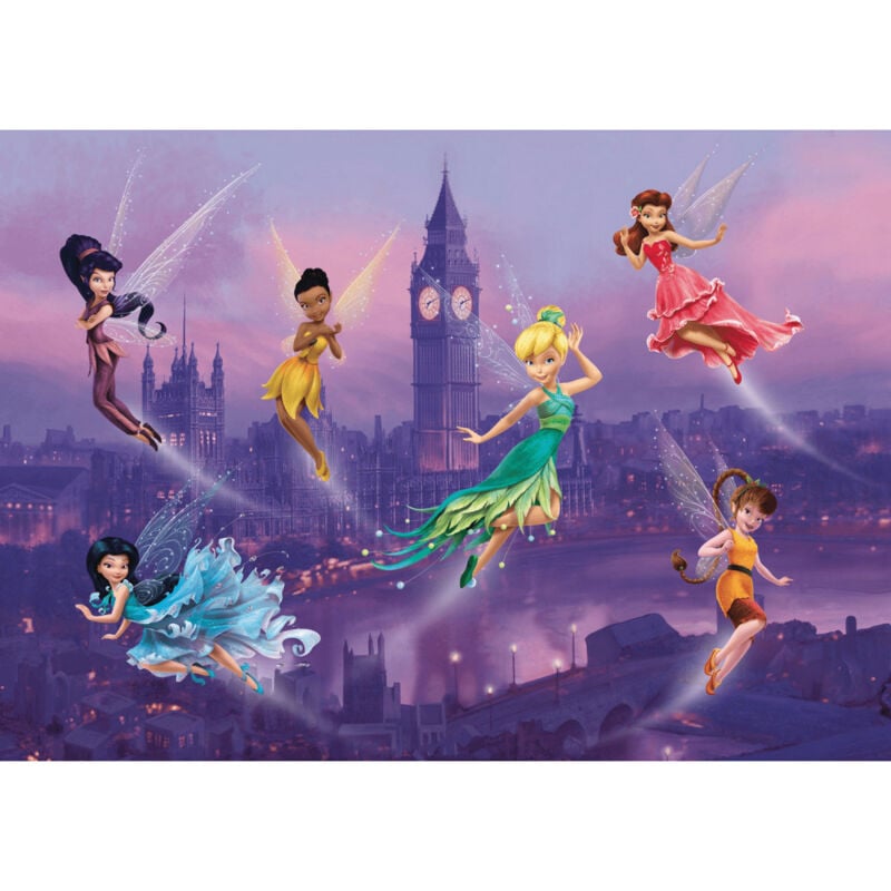 Poster Intissé xxl - Fée Clochette Disney et ses amies à Londres - 255 cm x 180 cm
