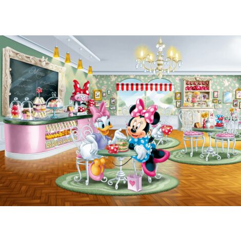 Poster Intissé XXL - Minnie et Daisy au salon de thé - 255 cm x 180 cm - Multicolor