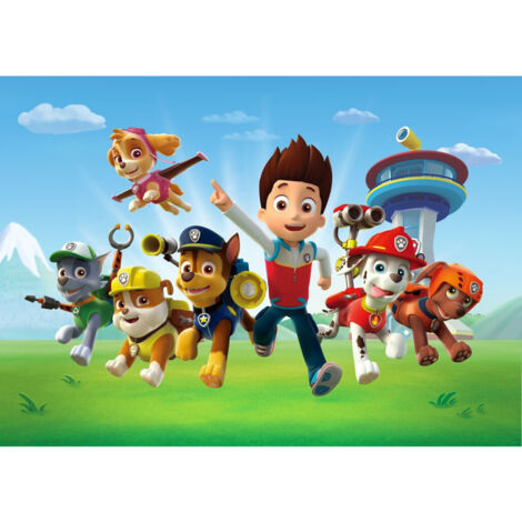 Poster intissé XXL Pat'Patrouille – Décoration murale enfants – Dimensions 255 cm x 180 cm – Résistant à l'eau – Pose facile avec colle incluse – Ag Art