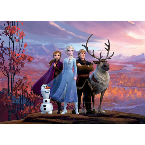 Poster La Reine des Neiges II Disney Frozen 156X112 cm - Blanc, Bleu
