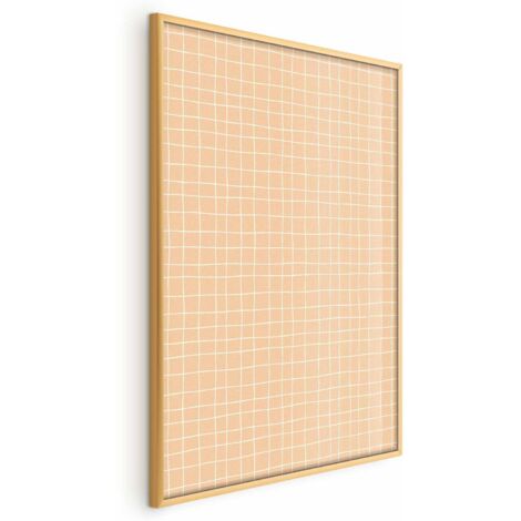 Poster - Linee e rumore - una griglia ondulata nelle tonalità dell'arancione