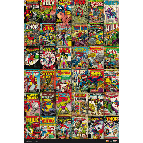Poster marvel classic comic covers