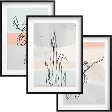 Poster moderni in stile pastello, arte murale per camera da letto, soggiorno, linea artistica