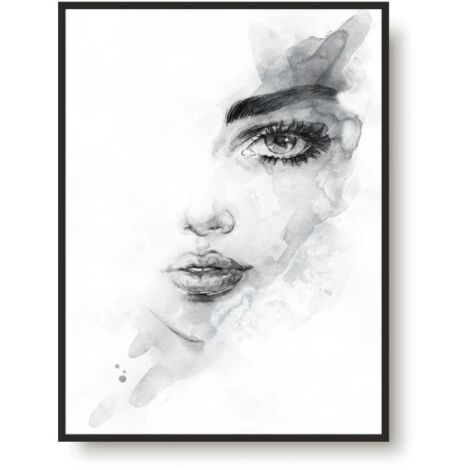 Poster moderno da parete con immagine di donna, cornice nera per soggiorno, camera da letto