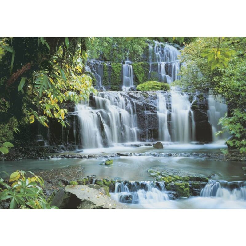 Komar Fototapete "Pura Kaunui Falls - Größe 368 x 254 cm" bedruckt glatt Wohnzimmer, Schlafzimmer