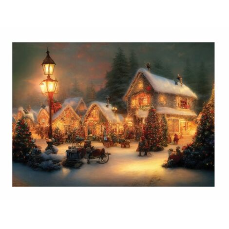POSTER NATALE INVERNO NEVE città paesaggio 21x15cm P2386A5