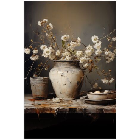 POSTER Natura morta - Fiori - Bouquet - Vaso - Vino 40x60 cm