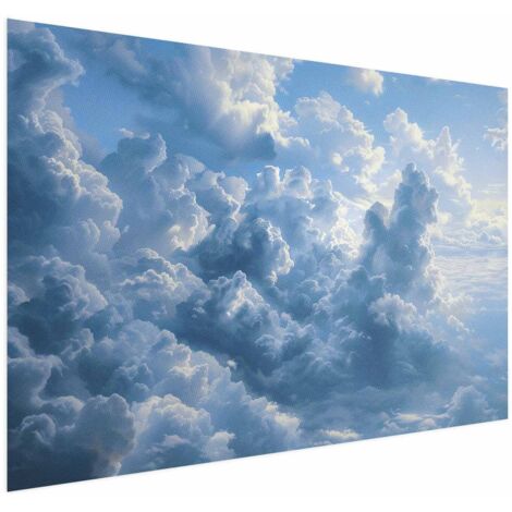 Póster - Océano en el aire: Nubes ondulantes que reflejan la luz de la mañana