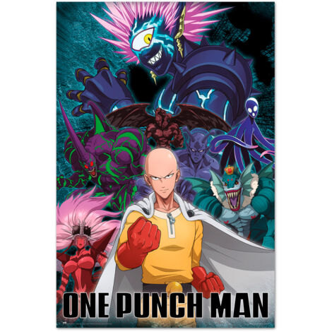 Poster one punch man saitama vs villain