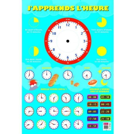 Poster pédagogique - Heures - 52 x 76 cm