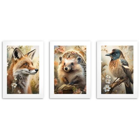 Poster per bambini con animali Immagini per camerette 30x40