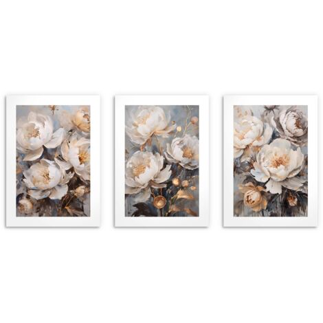 Poster per il soggiorno Peonie Elegante decorazione murale per la camera da letto 3x50x70