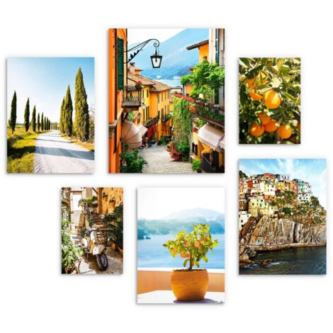 Poster per la parete del soggiorno XXL - set di paesaggi italiani, Italia soleggiata