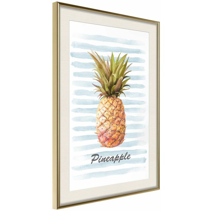 

Póster - Pineapple on Striped Background Medidas 20X30